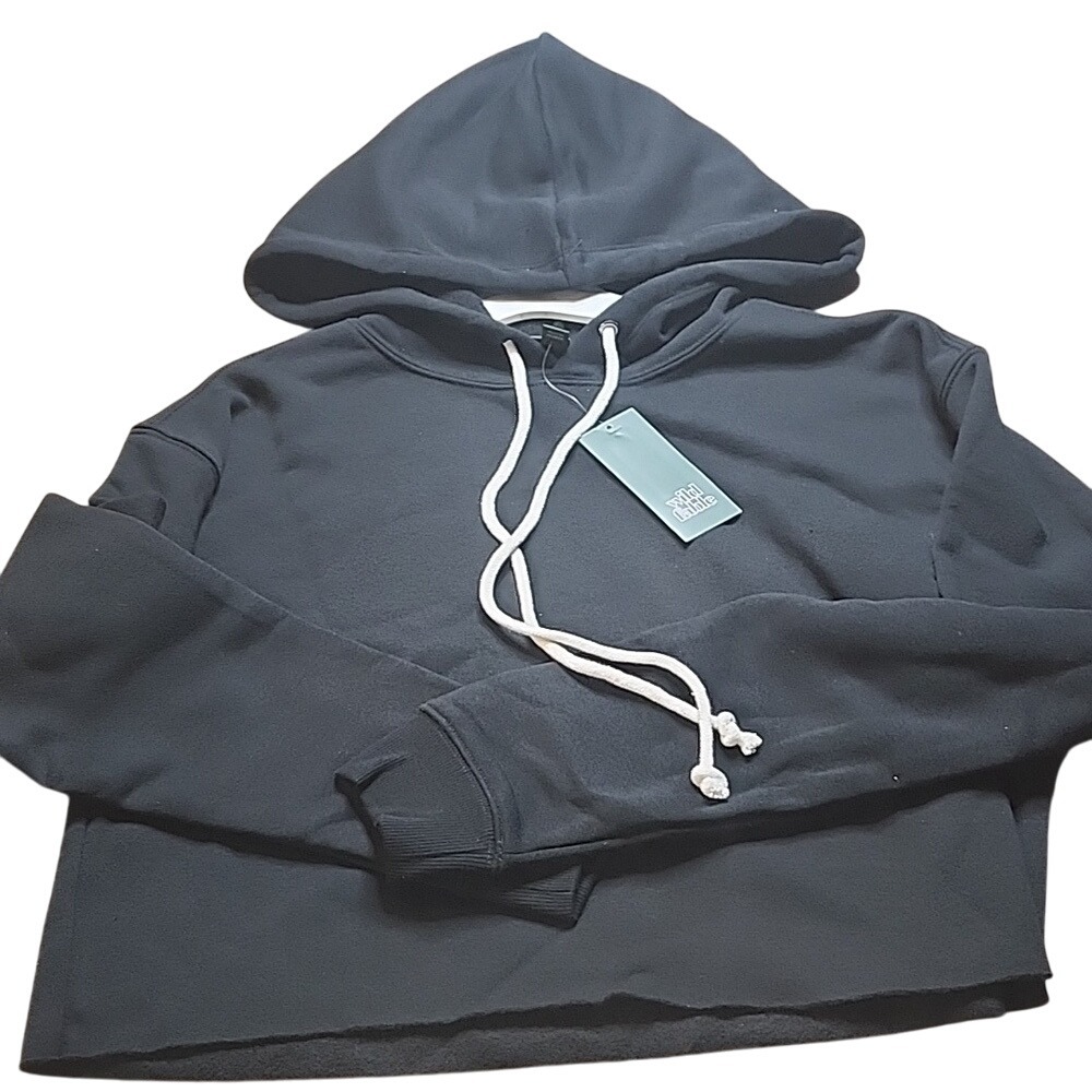 Wild Fable Cropped Hoodie, Ebony/Black, Women's Size Small
